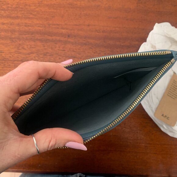 APC NWT Sarah Clutch Pouch Blue & Gold - Picture 5 of 9